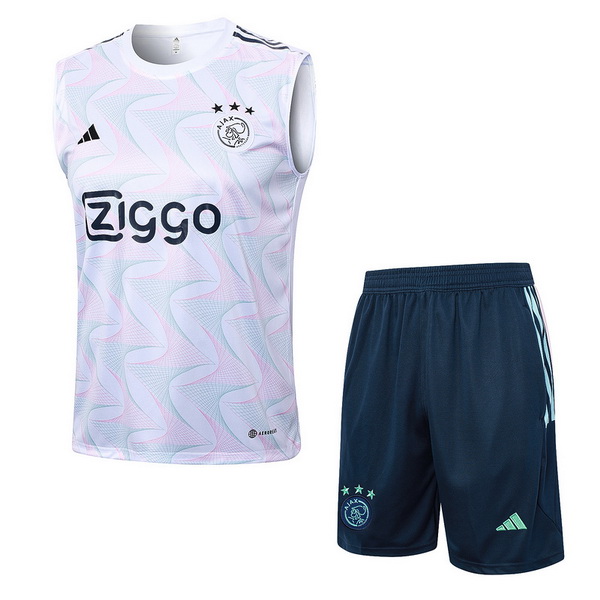 Entrenamiento Ajax Sin Mangas Conjunto Completo Blanco Azul Marino 23/2024