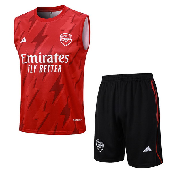 Entrenamiento Arsenal Sin Mangas Conjunto Completo Rojo Blanco Negro 23/2024