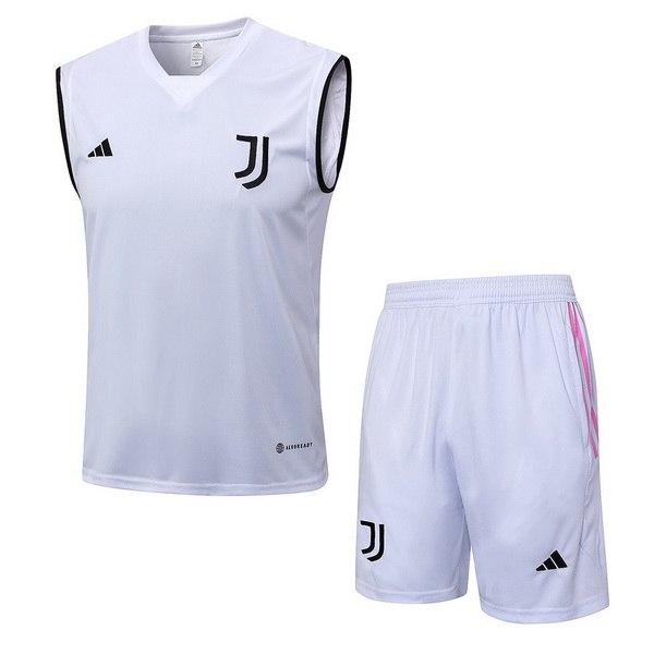 Entrenamiento Juventus Sin Mangas Conjunto Completo Blanco Negro 23/2024