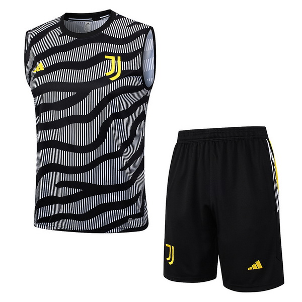 Entrenamiento Juventus Sin Mangas Conjunto Completo Gris Negro Amarillo 23/2024