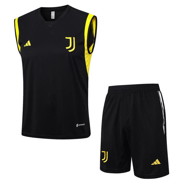 Entrenamiento Juventus Sin Mangas Conjunto Completo Negro Amarillo 23/2024