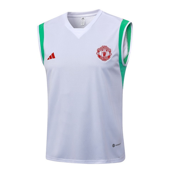 Entrenamiento Sin Mangas Manchester United Blanco Verde 23/2024