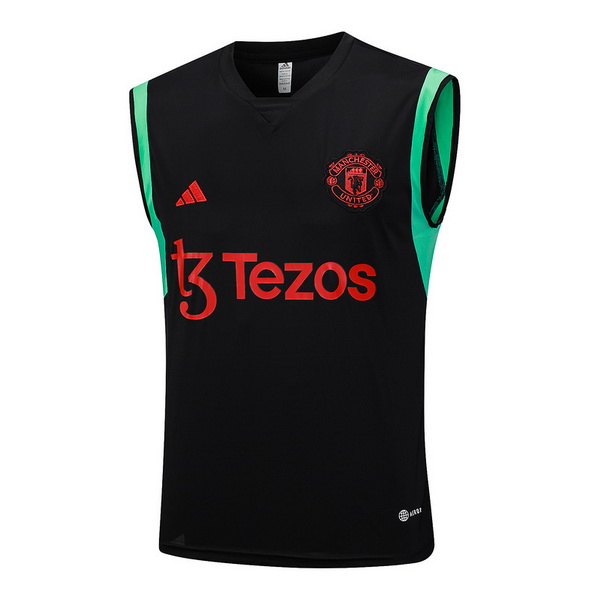 Entrenamiento Sin Mangas Manchester United Negro Verde Rojo 23/2024