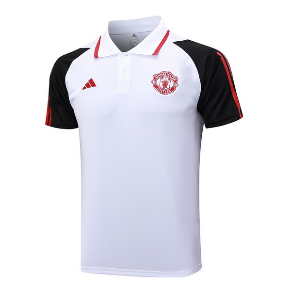 Polo Manchester United Blanco Negro Rojo 23/2024