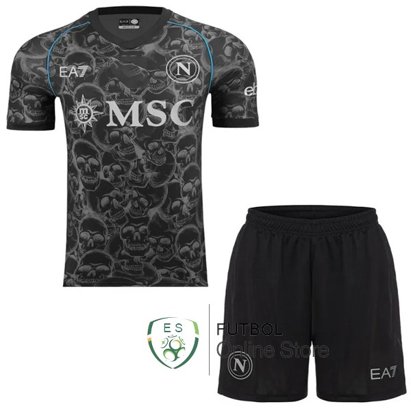 Camiseta Napoli Conjunto Completo Hombre 23/2024 Especial Negro