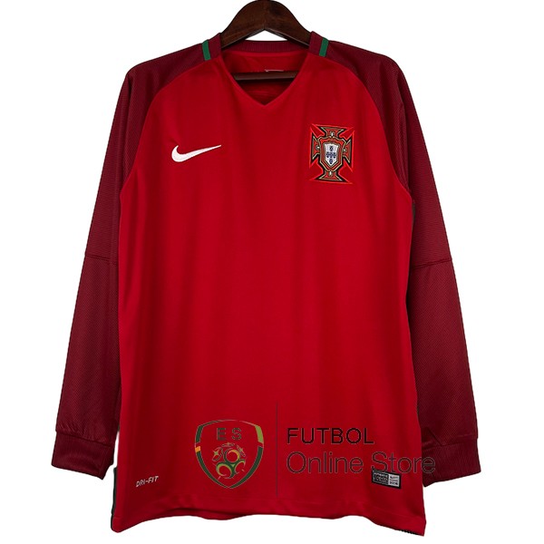 Retro Camiseta Portugal 2016 Manga Larga Primera