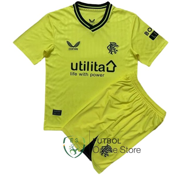 Camiseta Rangers Ninos 23/2024 Portero Amarillo