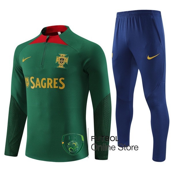 Chandal Del Conjunto Completo Portugal Verde Azul Marino 2023