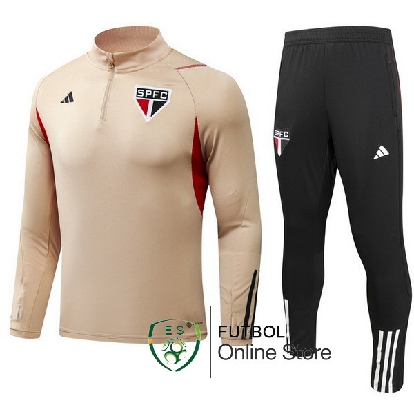 Chandal Del Conjunto Completo Sao Paulo Amarillo Negro Blanco 2023/2024