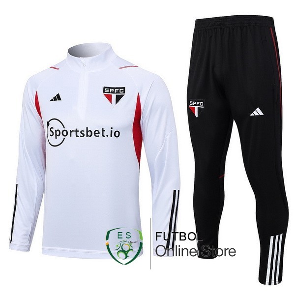 Chandal Del Conjunto Completo Sao Paulo Blanco Rojo Negro 2023/2024