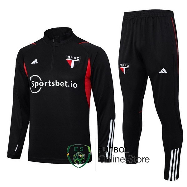 Chandal Del Conjunto Completo Sao Paulo Negro Rojo 2023/2024