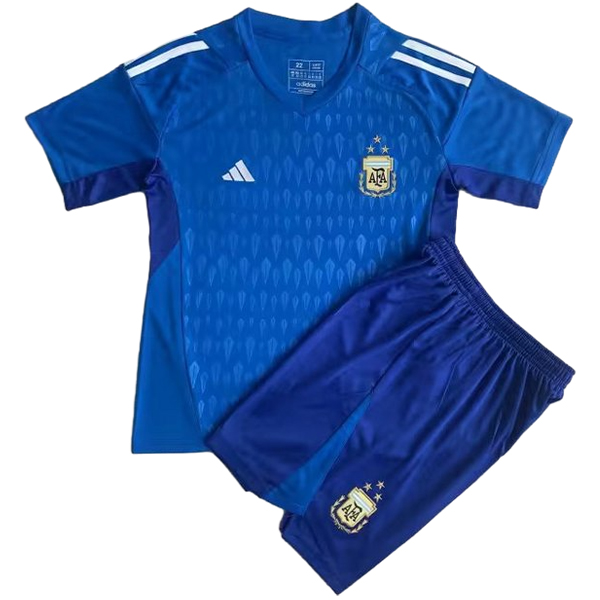 Camiseta Del Conjunto Completo Argentina Niños Portero Azul 2023