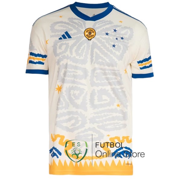 Tailandia Camiseta Cruzeiro 23/2024 Especial Amarillo Blanco