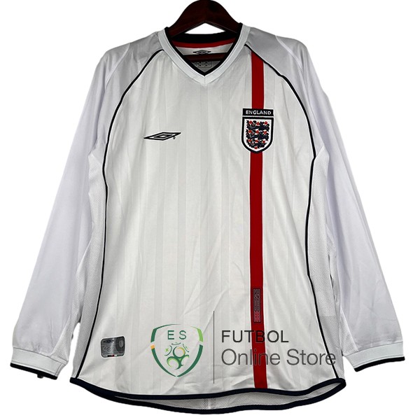 Retro Camiseta Inglaterra 2002 Manga Larga Primera