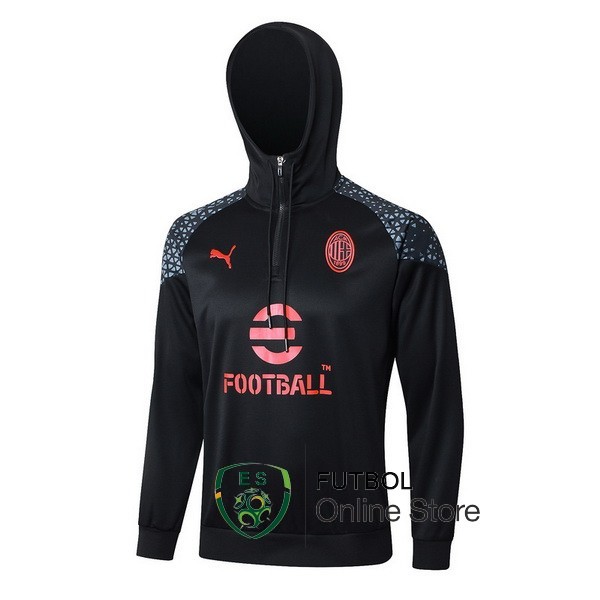 Chaqueta Con Capucha AC Milan 2023/2024 Negro Rojo