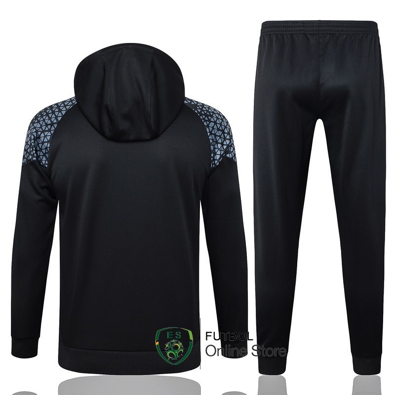 Conjunto Completo Chaqueta Con Capucha Borussia Dortmund 2023/2024 Negro Gris