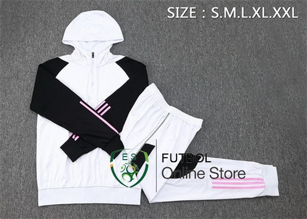 Conjunto Completo Chaqueta Con Capucha Ninos Juventus 23/2024 Blanco Negro Rosa
