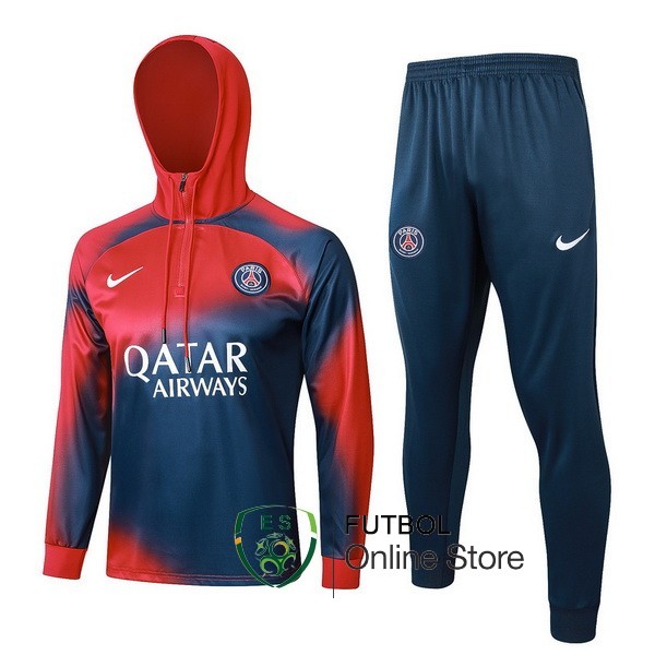 Conjunto Completo Chaqueta Con Capucha Paris Saint Germain 2023/2024 Rojo Azul