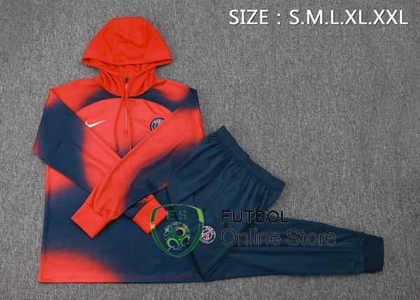 Conjunto Completo Chaqueta Con Capucha Paris Saint Germain 2023/2024 Rojo Azul