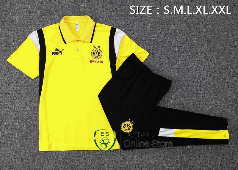 Conjunto Completo Polo Borussia Dortmund 2023/2024 Amarillo Blanco Negro