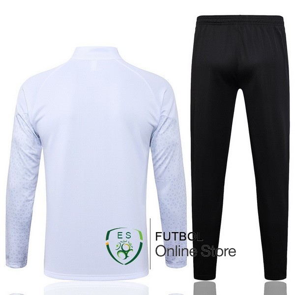 Conjunto Completo Ropa Deportiva Con Cremallera Larga AC Milan 2023/2024 Blanco Negro