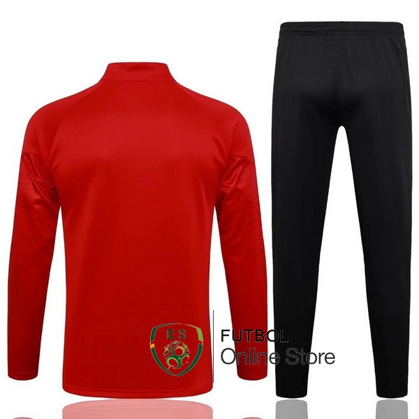 Conjunto Completo Ropa Deportiva Con Cremallera Larga AC Milan 2023/2024 Rojo III Negro