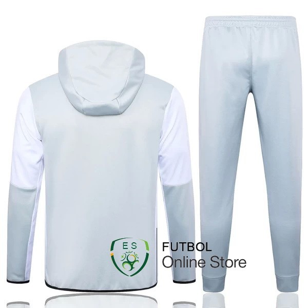 Conjunto Completo Ropa Deportiva Con Cremallera Larga Al Nassr 2023/2024 Gris Blanco