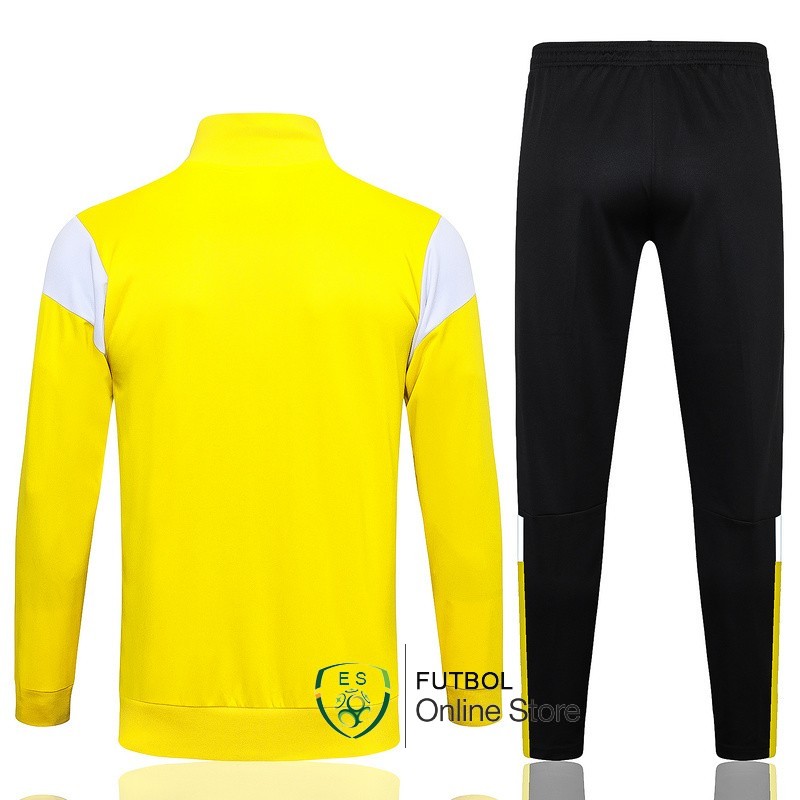 Conjunto Completo Ropa Deportiva Con Cremallera Larga Borussia Dortmund 2023/2024 Amarillo Blanco Negro