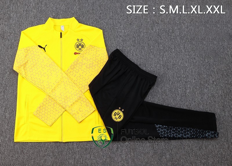 Conjunto Completo Ropa Deportiva Con Cremallera Larga Borussia Dortmund 2023/2024 Amarillo I Negro