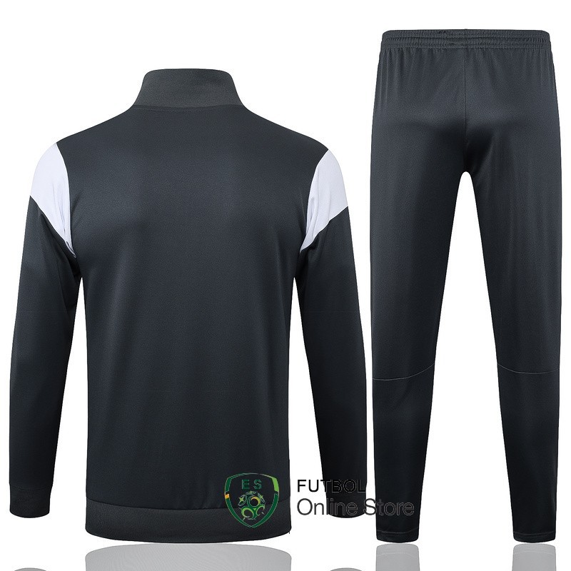Conjunto Completo Ropa Deportiva Con Cremallera Larga Borussia Dortmund 2023/2024 Gris Amarillo