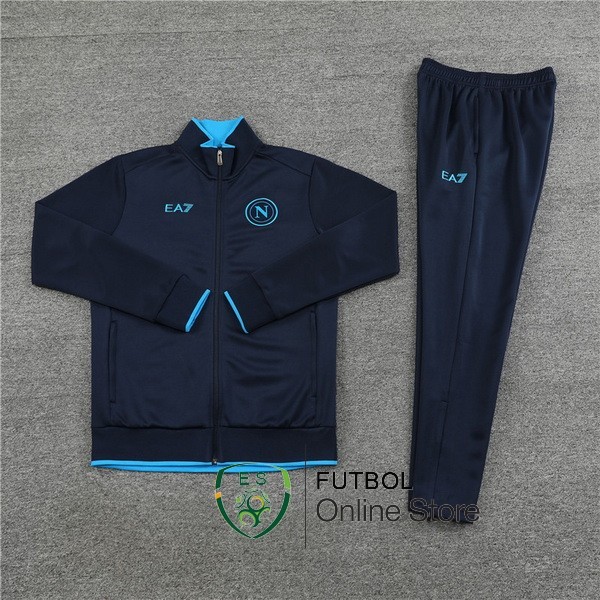 Conjunto Completo Ropa Deportiva Con Cremallera Larga Ninos Napoli 23/2024 Azul Marino
