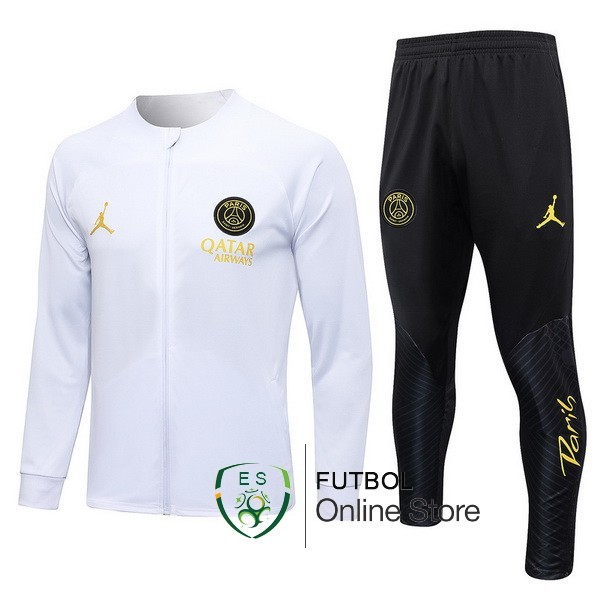 Conjunto Completo Ropa Deportiva Con Cremallera Larga Ninos Paris Saint Germain 23/2024 Blanco Negro