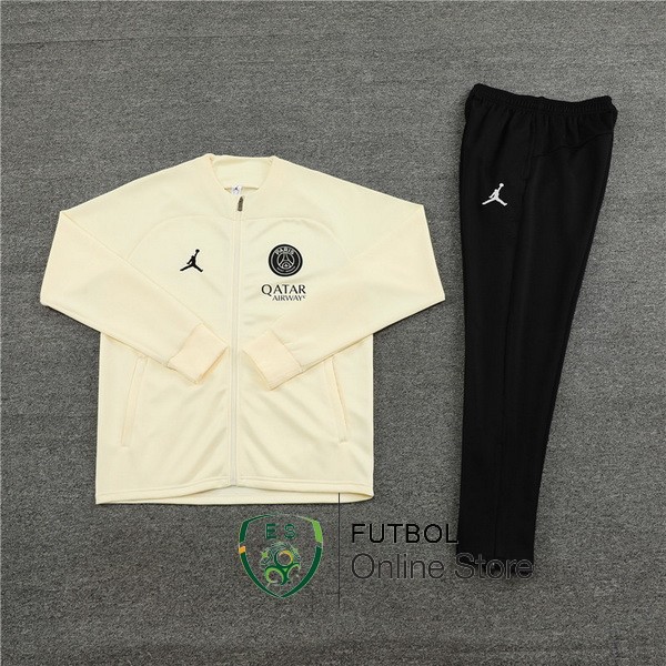 Conjunto Completo Ropa Deportiva Con Cremallera Larga Paris Saint Germain 2023/2024 Amarillo I Negro