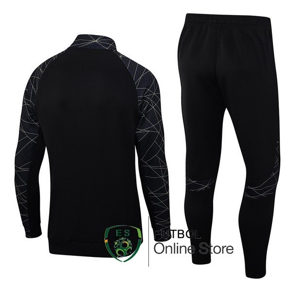 Conjunto Completo Ropa Deportiva Con Cremallera Larga Paris Saint Germain 2023/2024 Negro Gris