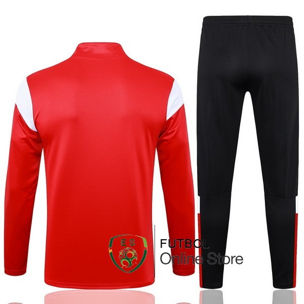 Conjunto Completo Sudadera Entrenamiento AC Milan 2023/2024 Rojo I Negro Blanco