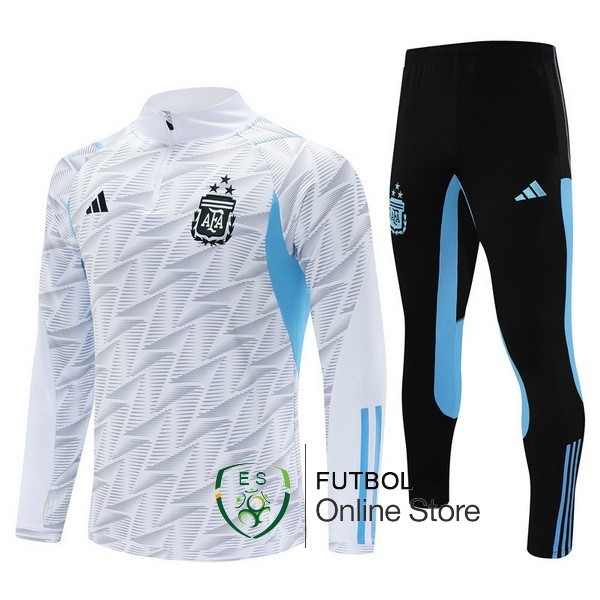 Conjunto Completo Sudadera Entrenamiento Argentina 2023 Blanco I Azul Negro