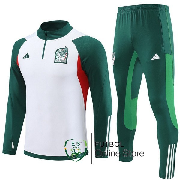 Conjunto Completo Sudadera Entrenamiento Mexico 2023 Blanco Verde