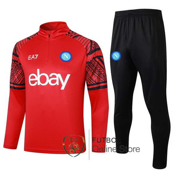 Conjunto Completo Sudadera Entrenamiento Napoli 2023/2024 Rojo Negro