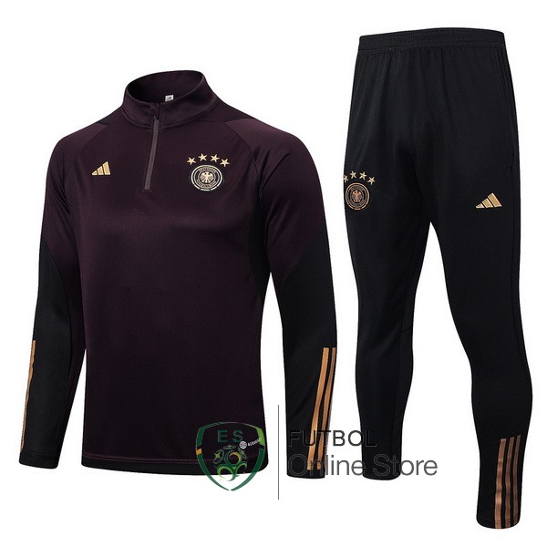 Conjunto Completo Sudadera Entrenamiento Ninos Alemania 2022 Borgona Negro