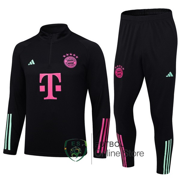 Conjunto Completo Sudadera Entrenamiento Ninos Bayern Munich 23/2024 Negro I Purpura