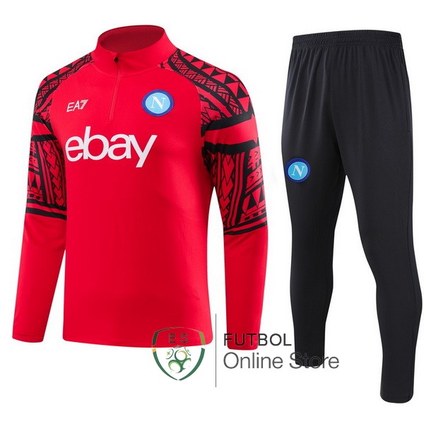 Conjunto Completo Sudadera Entrenamiento Ninos Napoli 23/2024 Rojo