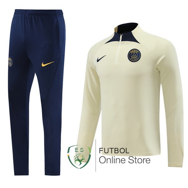 Conjunto Completo Sudadera Entrenamiento Paris Saint Germain 2023/2024 Amarillo Negro Azul