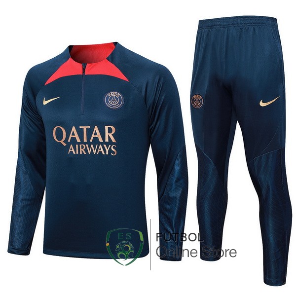 Conjunto Completo Sudadera Entrenamiento Paris Saint Germain 2023/2024 Azul I Marino Rojo