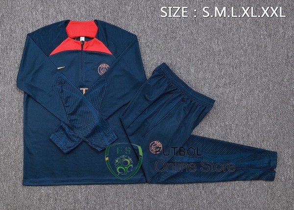 Conjunto Completo Sudadera Entrenamiento Paris Saint Germain 2023/2024 Azul I Marino Rojo