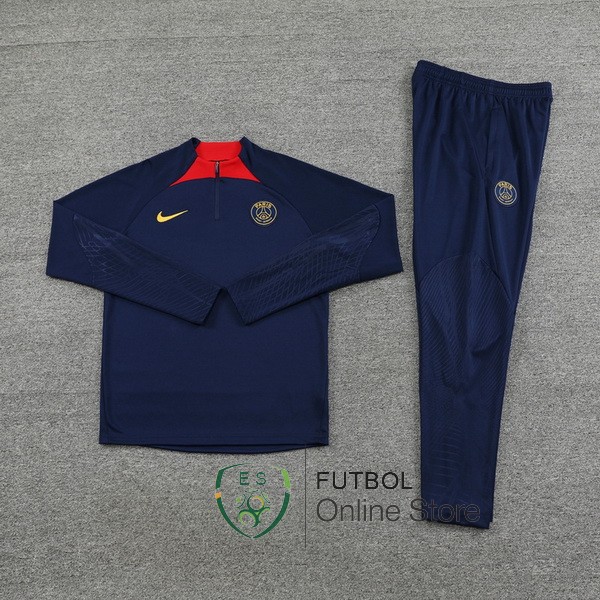 Conjunto Completo Sudadera Entrenamiento Paris Saint Germain 2023/2024 Azul Marino II Rojo