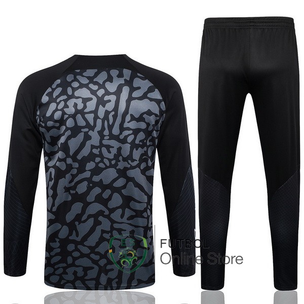 Conjunto Completo Sudadera Entrenamiento Paris Saint Germain 2023/2024 Gris I Negro