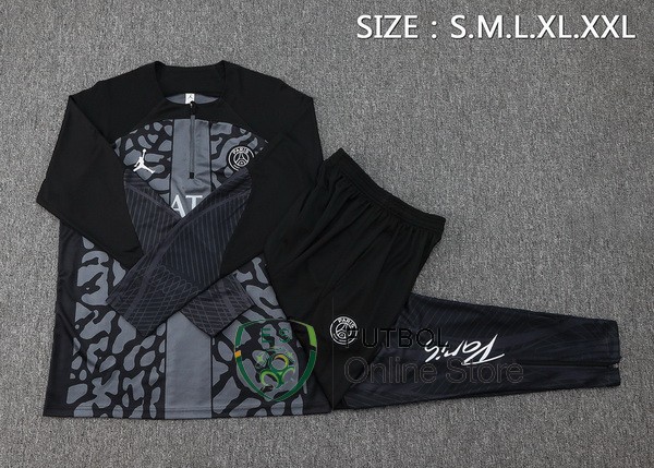 Conjunto Completo Sudadera Entrenamiento Paris Saint Germain 2023/2024 Gris I Negro