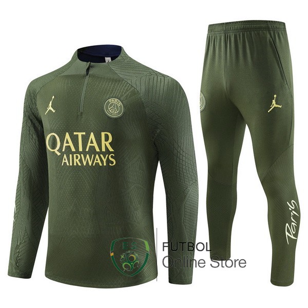 Conjunto Completo Sudadera Jugadores Entrenamiento Paris Saint Germain 2023/2024 Verde