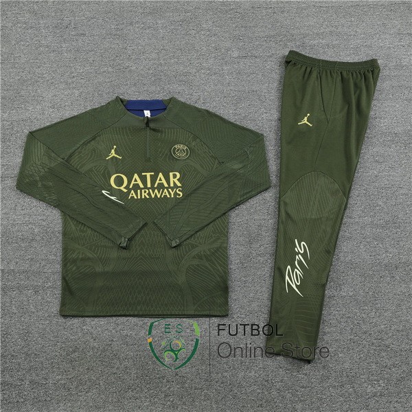 Conjunto Completo Sudadera Jugadores Entrenamiento Paris Saint Germain 2023/2024 Verde