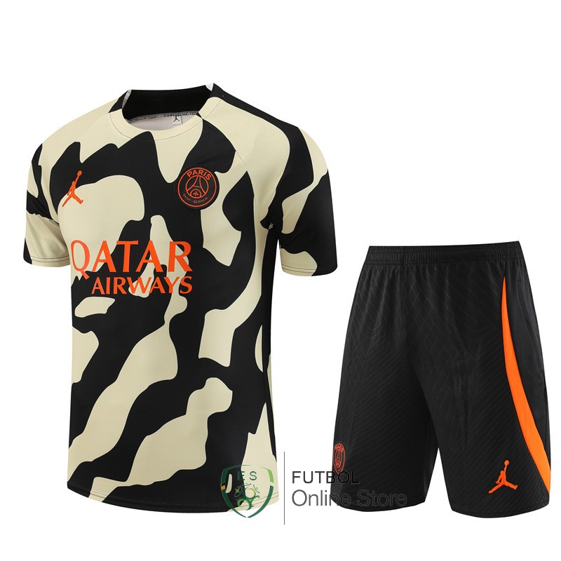 Entrenamiento Conjunto Completo Ninos Paris Saint Germain 2023 2024 Amarillo Negro Naranja